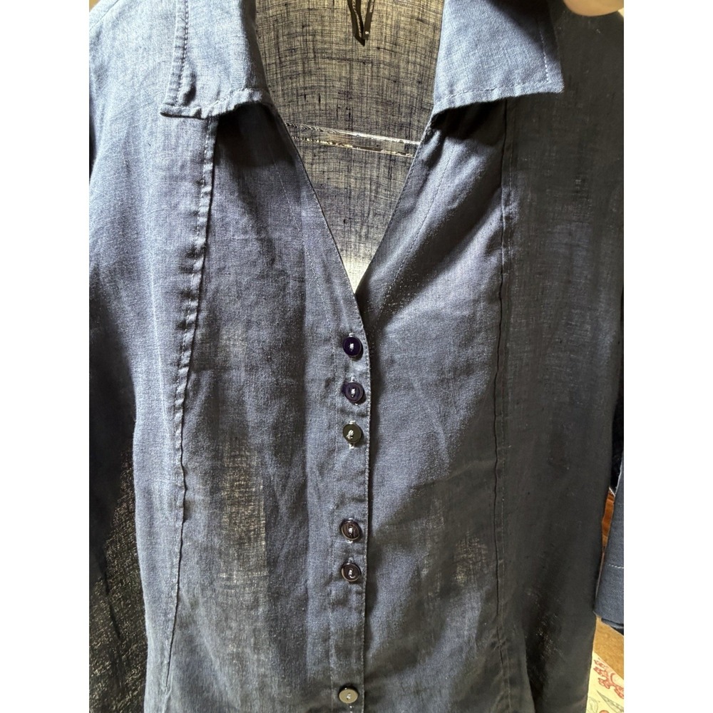 Stella Carakasi Women's S Oversized All Hemp Button Up Shirt Dress Side Pleats